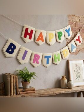 New Reusable Felt Happy Birthday Banner - Colorful Party Decor